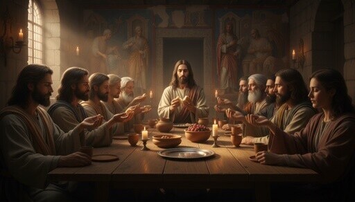 The Last Supper, where Jesus institutes the Eucharist, fulfilling His Bread of Life promise.